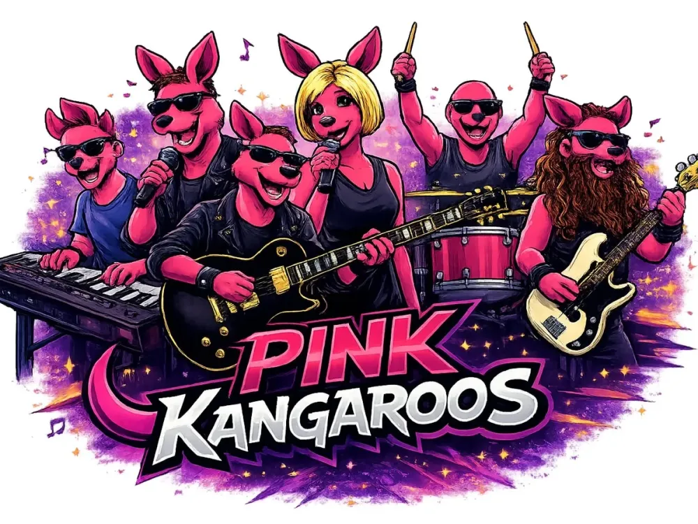 Pink Kangaroos på kunstnerbillede til Udkantsrock